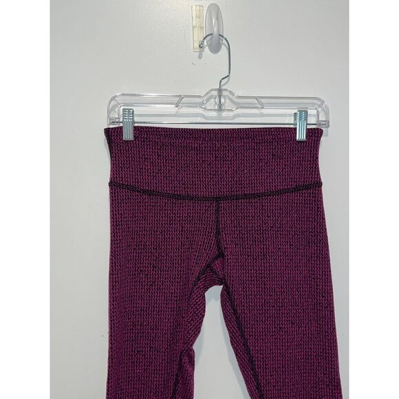 Lululemon Wunder Under Crop III Shatter Weave Dust Coral Plum Size 6 - Picture 3 of 10